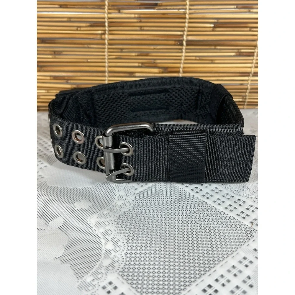 Tactical Dog Collar with Handles, Heavy Duty Metal Buckle Training Collar Size M